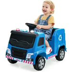 Costway - Camion Poubelle Électrique Enfants 12 v avec Accessoires de Recyclage,Voiture Porteur à Pousser avec Télécommande 2,4G,Démarrage