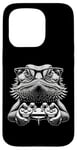 Coque pour iPhone 15 Pro Lunettes Nerdy Dragon Barbu Amusant Gamer