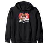 Cheetahs Are My Valentine Cute Cheetah Valentines Day Zip Hoodie