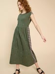 White Stuff Addison Embroidered Midi Dress, Green