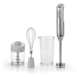 Cuisinart 3-en-1 Power Hand Blender - Fouet électrique en acier inoxydable, mélangeur à bâton et carafe sans BPA de 700 ml, mini hachoir de 250 ml - Portatif, sans fil - Chargement USB, Rechargeable