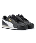 Puma Unisex Roma Standard Black/White Trainers - Size UK 6