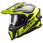 LS2, Casque Moto Cross EXPLORER ALTER Matt Black H-V Yellow, S