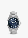 Citizen BM7170-53L Men's Date Titanium Bracelet Strap Watch, Silver/Navy