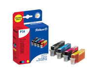 Pelikan 4111784, Fargestoffbasert Blekk, Foto Sort, Foto Grå, Foto Magneta, Fotogul, Canon, Multi Pack, Canon Pixma Mg5750, Mg5751, Mg5752, Mg5753, Mg6850, Mg6851, Mg6852, Mg6853, Mg7750, Mg7751,..., 12 Ml