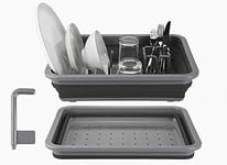 Summit Pop! Collapsible Dish Rack Drainer Grey/Black