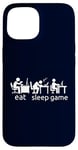 Coque pour iPhone 15 Eat Sleep Game All Gamer Life At The Table Humour Gaming