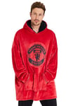 Manchester United F.C. Oversized Hoodie Blanket For Men, Man U Football Gifts (Red)