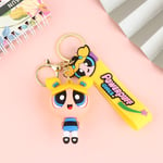 Creative Cartoon Anime Keychain Powerpuff Girls Doll Car Key Sc Yellow