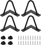 Pieds de Meubles en Métal 10cm Ensemble de Pieds de Table en Épingle avec Vis et Protecteurs de Sol pour DIY Meuble Bas Sofa Lit Meuble TV 4 Pièces Noir