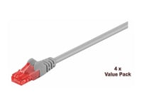 Microconnect Value Pack - Koblingskabel - Rj-45 (Hann) Til Rj-45 (Hann) - 20 M - Utp - Cat 6 - Med Støvel, Flertrådet - Grå (En Pakke 4)