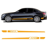 Car Side Skirt Sticker Stripe Decal, for Mercedes Benz C Class W205 C180 C200 C300 C350 C63 Coupe C43 AMG, Car Styling Side Stripe Skirt Sticker