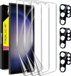 [3+3pièces] Protection Pour Samsung Galaxy S23 Ultra 5g 3 Pièces Tpu Protection Ecran 3 Pièces Vitre Verre Trempé Protection Camera Objectif Arriere Appareil Photo Coque Amical Acc[Bhm040741]