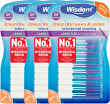 Wisdom Clean Between Interdental Large Purple Brushes - Pack of 3, Total 60