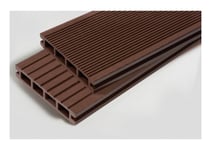 Pack 1 m² lame de terrasse composite Dual accessoires (4 coloris) 2400mm - Coloris - Chocolat, Epaisseur - 25mm, Largeur - 14 cm, Longueur - 240 cm,