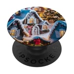 Village Enneigé Hiver Neige Noël Modèle Flocons De Neige PopSockets PopGrip Adhésif