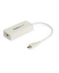 StarTech.com Adaptateur USB-C vers Gigabit Ethernet avec port USB-A - Réseau Blanc 1Gbps NIC USB 3.0/3.1 Type C 1Gb