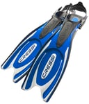 CRESSI Frog Plus Fins Blue/Silver L/XL - Palme Réglables de Plongée, Bleu/Argent, Unisexe Adulte