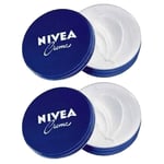 2x Nivea Cream Face Body Hands Moisturiser Dry Skin Full Body Foot Cream 60ml