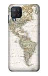 World Map Case Cover For Samsung Galaxy M12