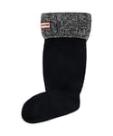 Hunter Mens 6 Stitch Cable Knitted Black Tall Boot Socks - Size Medium