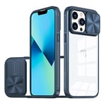 Dqtaoply Phone Camera Cover for iPhone 13 Pro Max Case, Heavy Duty Shockproof Protective Military Grade Slide Camera Cover Slim Phone Case Compatible with iPhone 13 Pro Max - Blue