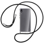 Collier pour Xiaomi Redmi 7A noir (A) Etui Coque de protection avec cordon