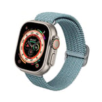 Bracelet tressé Apple Watch RHINOSHIELD pour Apple Watch Series Ultra/Ultra 2/9/8/7/SE/3[42 mm/44 mm/45 mm/49 mm]Résiste à l'eau et à la transpiration, bracelet souple, matériaux recyclés-Bleu Givré