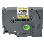 vhbw 1x Ruban compatible avec Brother PT P750TDI, P900W, P750W, P900, P900NW imprimante d'étiquettes 6mm Noir sur Jaune, extraforte