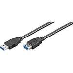 Ewent Câble USB 3.0 Mâle à Femelle, Fil de cuivre Double AWG 28, Vitesse de Transfert jusqu'à 5 Go, Noir, 3 m