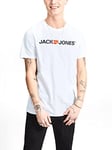 JACK & JONES Mens Corp Logo Crew Neck T-Shirt - White - Small