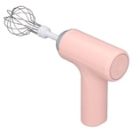 (Pink) Electric Cordless Hand Mixer Handheld Egg Whisk 2pcs Mixing Whisk