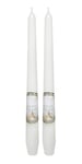 Dekohelden24 Lot de 2 bougies chandelier avec parfum floral blanc, orange et note de parfum patchouli, parfum fleurs blanches, dimensions : H x Ø env. 25 x 2 cm, 60 g