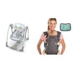 Ingenuity , Swing portable Swing 'n Go - Hugs and Hoots, 5 vitesses de swing, 6 mélodies apaisantes, gris & INFANTINO Porte Bébé Flip Advanced 4 en 1, Porte Bébé Avec Assise Ergonomique