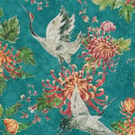 AS Creation Asian Fusion Crane Bird Wallpaper Emerald Green Paste The Wall