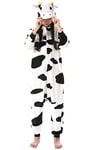 ULEEMARK Enfant Fille Garçon Anime Animal Halloween Costume Cosplay Combinaison Pyjama Outfit Nuit Vêtements Onesie Soirée de Déguisement Unisexe Vache pour Hauteur 90-148CM