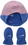 Nike Baby Trapper Hat And Mittens Set Infant Pink Blue Warm Winter Fleece Gift