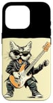 Coque pour iPhone 16 Pro Guitare à bascule Chat pour guitare électrique Amoureux des animaux