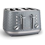 Morphy Richards Vector 4 Slice Toaster, High Gloss Geometric Design, Defrost and Reheat, Variable Width Slots, Removable Crumb Tray, Grey, 248135