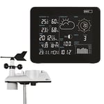 Brandson - station météo radio réveil avec capteur extérieur 5en1, weather  station, prévisions météorologiques, anémomètre, pluviomètre, thermomètre,  hygromètre, baromètre, heure DST, panneau solaire : : Jardin