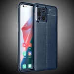 OPPO Find X3 Pro Leather Texture Case Navy