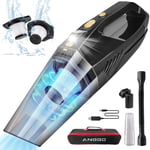 ANGGO Handheld Vacuum Cleaner, Portable Handheld Vacuum Cleaner Cordless 9000PA Super Suction, 120W USB Rechargeable Car Vacuum Cleaner Wet Dry Vacuum with LED Light for Pet, Car, Home