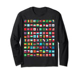 International World Flags T-shirt Flags World Map Long Sleeve T-Shirt