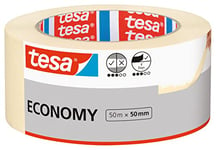 tesa Masking Tape Universal EcoLogo - Painters Tape, 4 Days Residue-Free Removal, Without Solvent - Wide, 50 m x 50 mm
