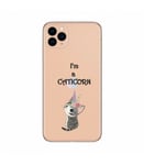 Coque Iphone 11 PRO MAX Chat licorne cat cute kawaii fleur caticorn transparente