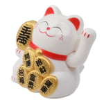 (White)Solar Powered Waving Cat Lucky Cat Eco Friendly Odorless Energy Saving 2