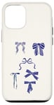 Coque pour iPhone 13 Noeuds bleu marine pour fille Coquette Esthétique