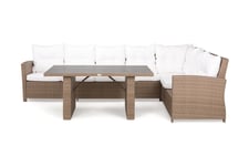 Loungegrupp James Sand/Aintwood - Bord Soffa Höger Mittdel Loungeset & loungegrupp Vit,Beige Comfort Garden