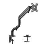 Ewent Support Écran PC 1 Écran pour 17-32 Pouces,Réglable en Hauteur Bras Double avec Incline,Pivote et Tourne,VESA 75-100mm,Bras avec mécanisme à ressort,Montage avec collier ou œillet,Capacité 2-8kg