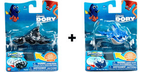 SET OF 2 HANK MR RAY Disney Finding Dory SwiggleFish Sea Fish Toy Nemo Marlin